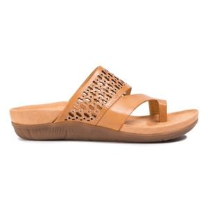 Bare Traps Women's Juny Ginger Brown Toe Flats Slide Sandals​ Shoes Size 5.5